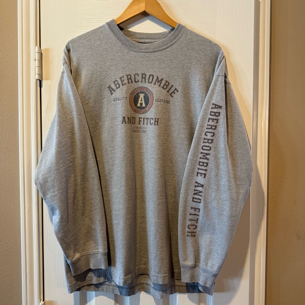 Vintage Abercrombie & Fitch Gray Long Sleeve Shirt 1998